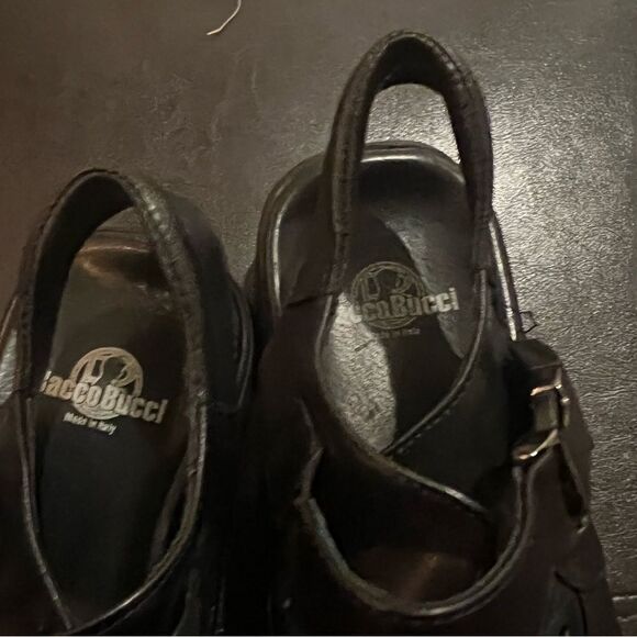 Bacco Bucci Sandals Black Leather - Made In Italy - Picture 4 of 9